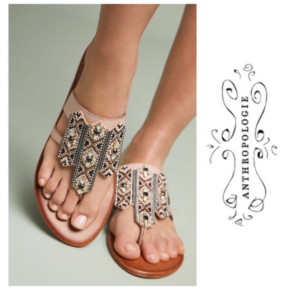 Anthropologie Shoes - BNIB Anthropologie Embellished Thong Sandals 9